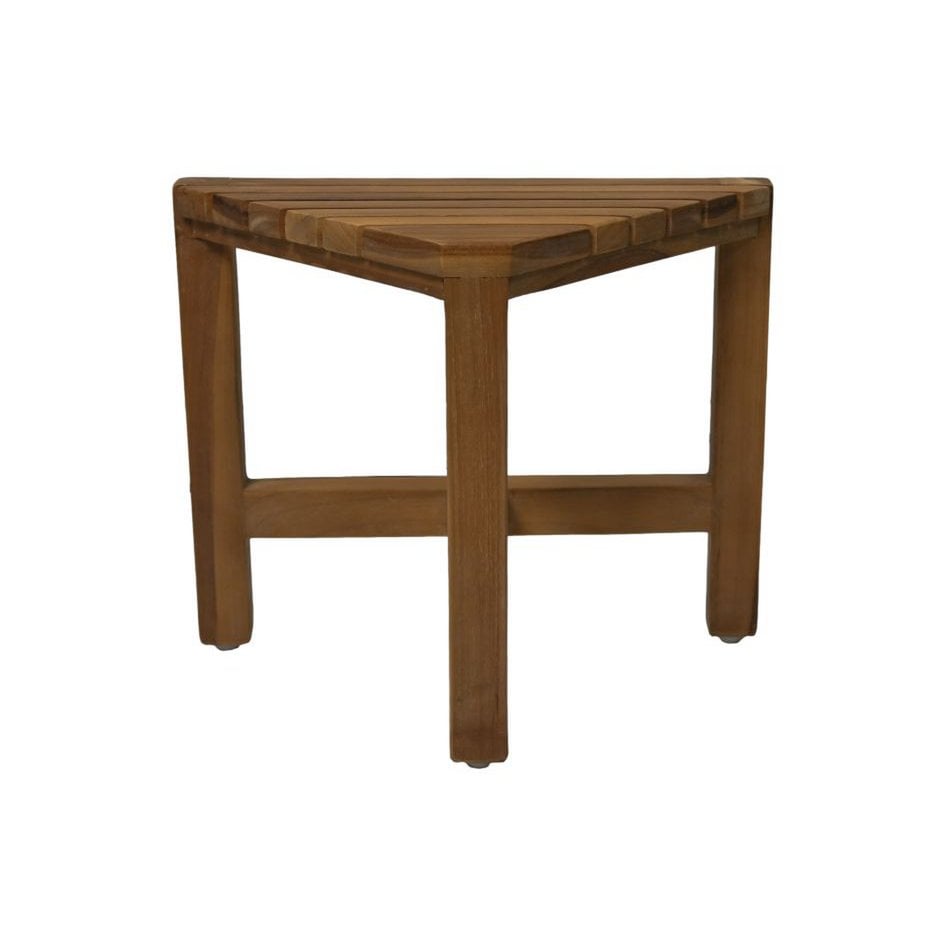 Decoratieve hoekkruk - 38x20x32 - Naturel - Teak - Set van 2