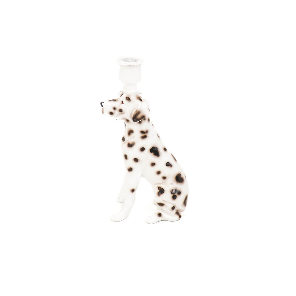 Candle holder - Dalmatian - Polyresin-Black/White -12x8x24cm