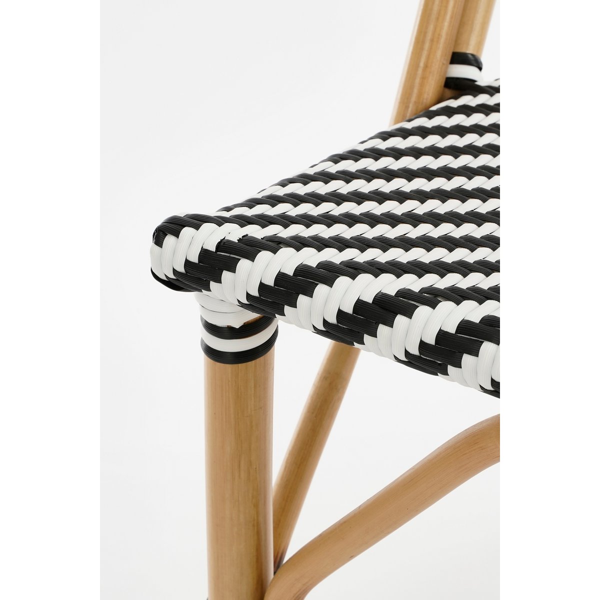 Mandox Bistro chair - L51 x W57 x H90 cm - Rattan - Black, White