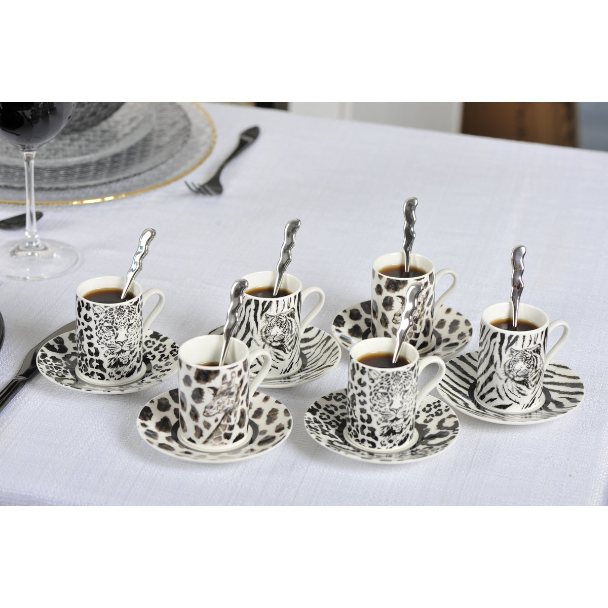 SILVER JACKED DESSERT SPOONS - SET OF 6