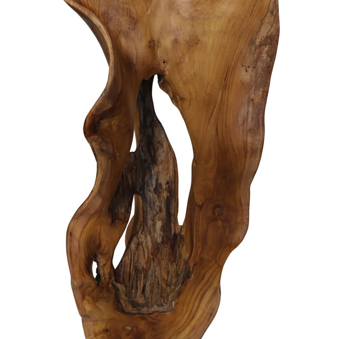 Standing deco abstract - 35x30x110 - Natural/metal - Teak rootwood