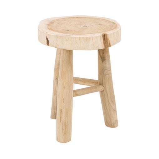 Round stool - natural - munggur