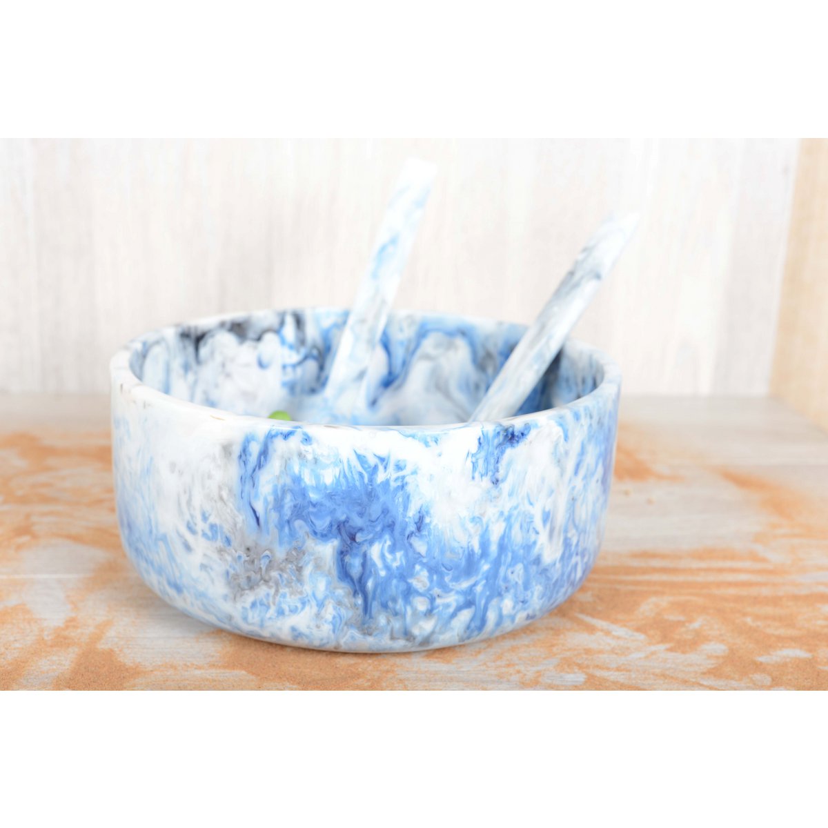 CLOUDY BLUE RESIN SALAD CUTLERY