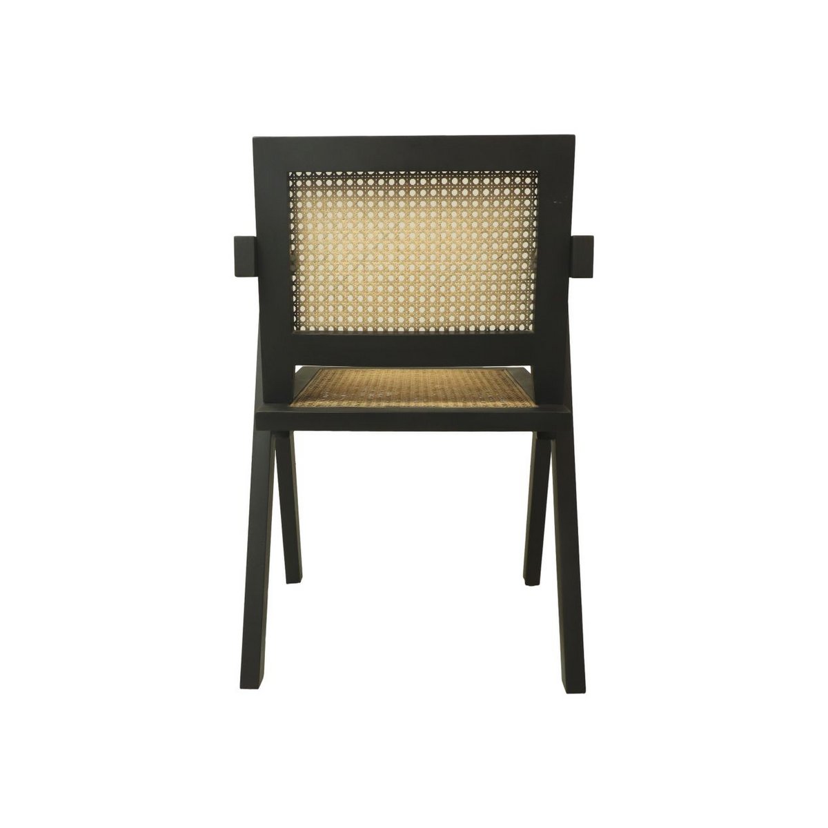 Dining room chair - 56x52x83 - Black/Natural - Mahogany/roatan