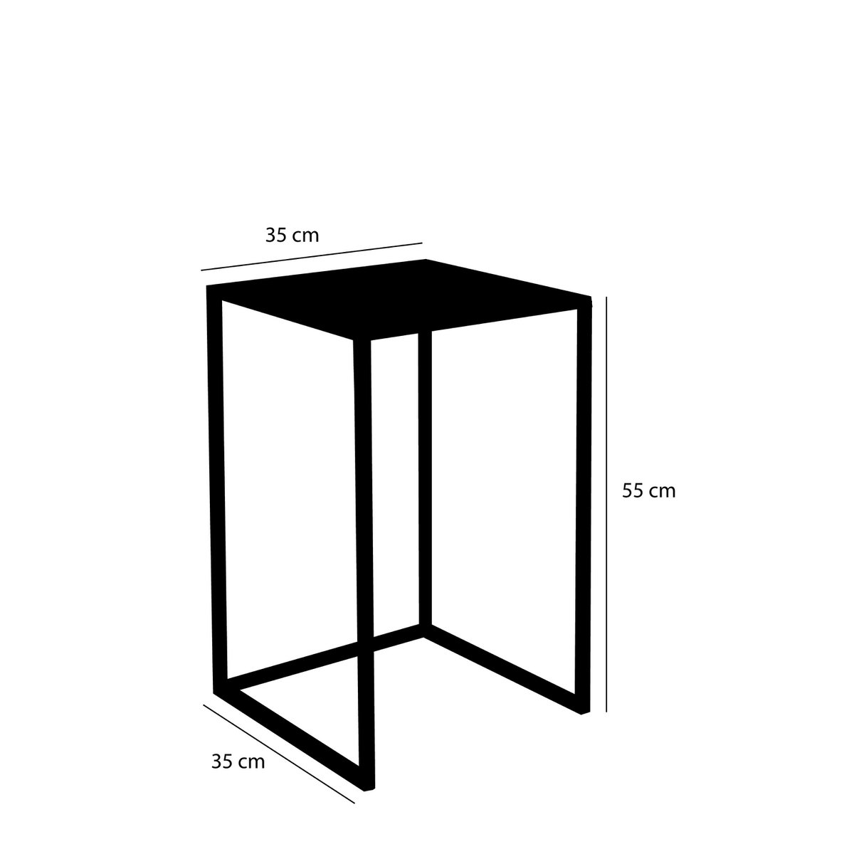 Goa Side table - Set of 2 - L35 x W35 x H55 cm - Metal - Black