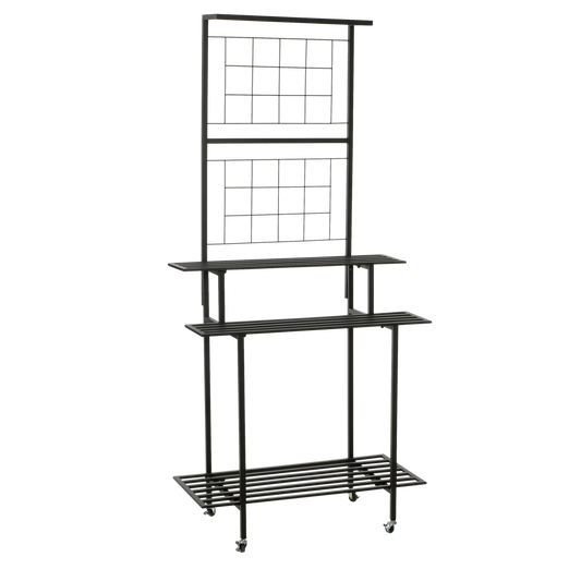 Greenrax Plant Stand - L90 x W44 x H190 cm - Metal - Black