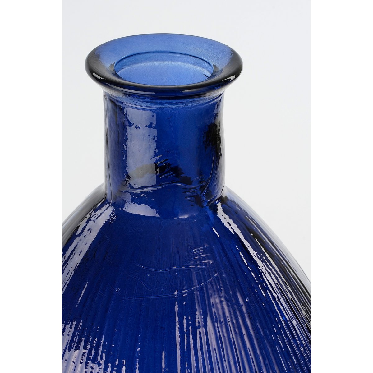 Firenza Bottle Vase - H59 x Ø29 cm - Recycled Glass - Dark Blue