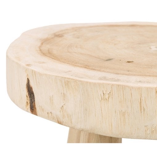 Round stool - natural - munggur