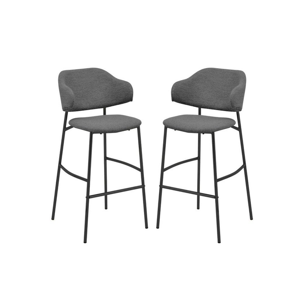 Bar chair Tracy Set of 2 - 55x65x107 - Gray/Black - Alpine/metal