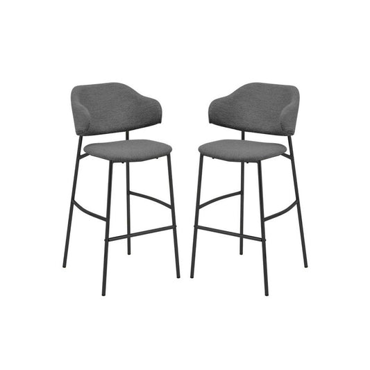 Bar chair Tracy Set of 2 - 55x65x107 - Gray/Black - Alpine/metal