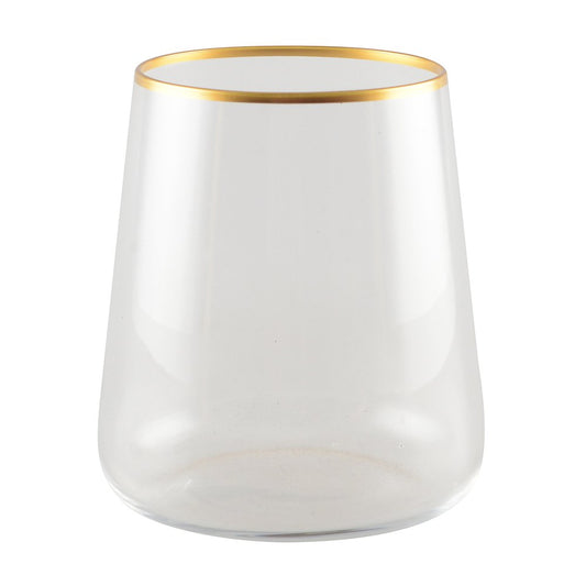 WATER GLASSES MATT GOLD RIM - SET OF 6