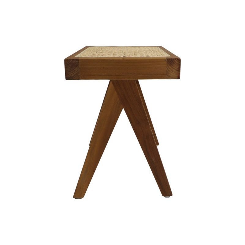 Decorative Stool  - 42x32x45 - Natural - Teak/rotan