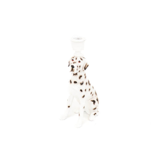 Candle holder - Dalmatian - Polyresin-Black/White -12x8x24cm