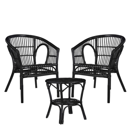 Zambia Garden Set - Rattan - Black