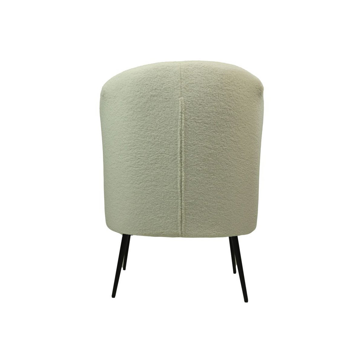 Fauteuil - 77x68x83 - Wit/Zwart - Teddy/bouclé/metaal