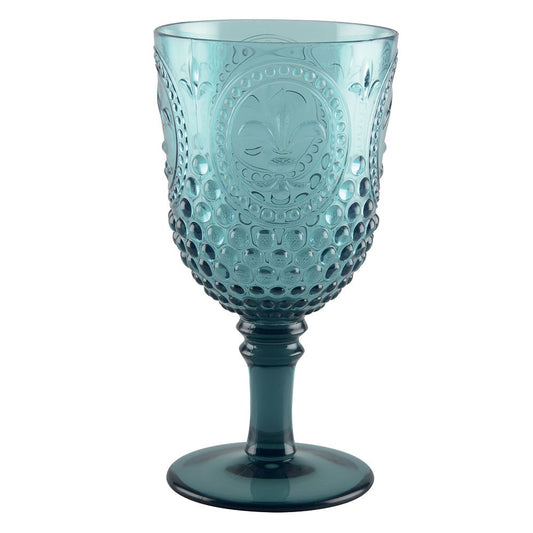 TURQUOISE ACRYLIC WINE GLASSES - SET OF 6