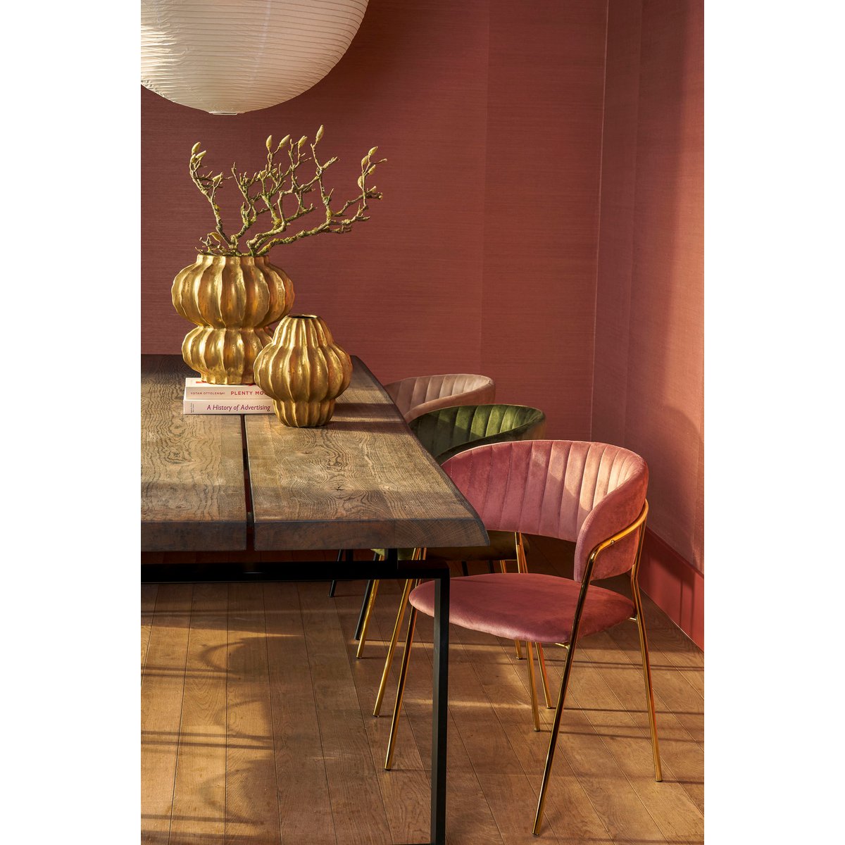 Moony Dining Room Chair - Velvet - Pink