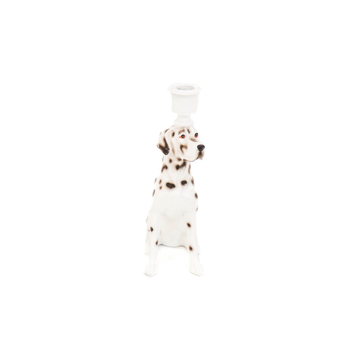 Candle holder - Dalmatian - Polyresin-Black/White -12x8x24cm