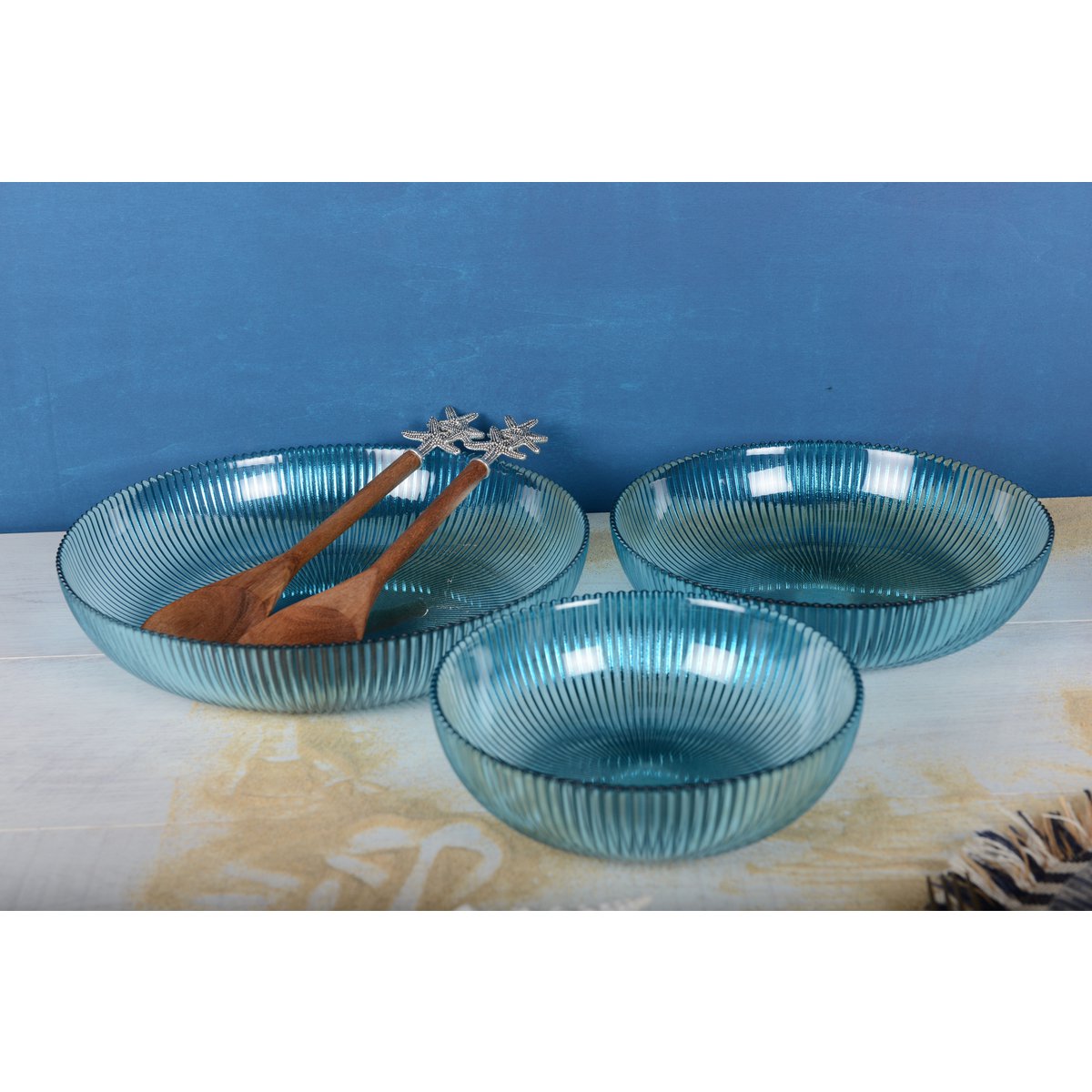 TURQUOISE ROUND CUP 20.5CM