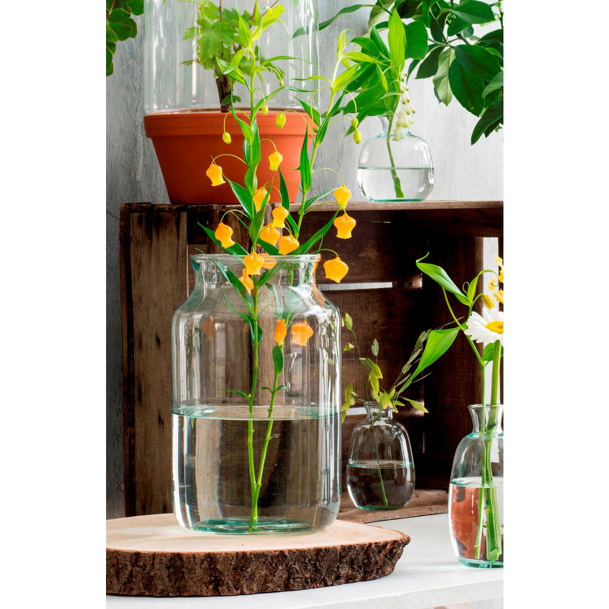 Vienne Vase - H40 x Ø23 cm - Recycled Glass - Transparent