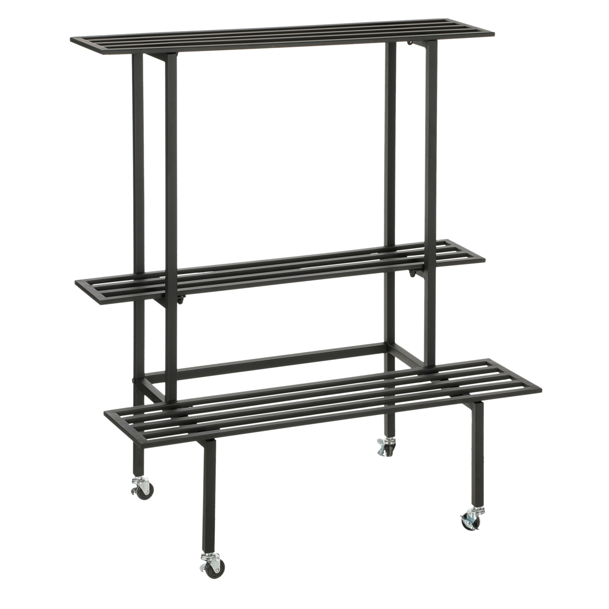 Greenrax Plant Stand - L90 x W44 x H102 cm - Metal - Black