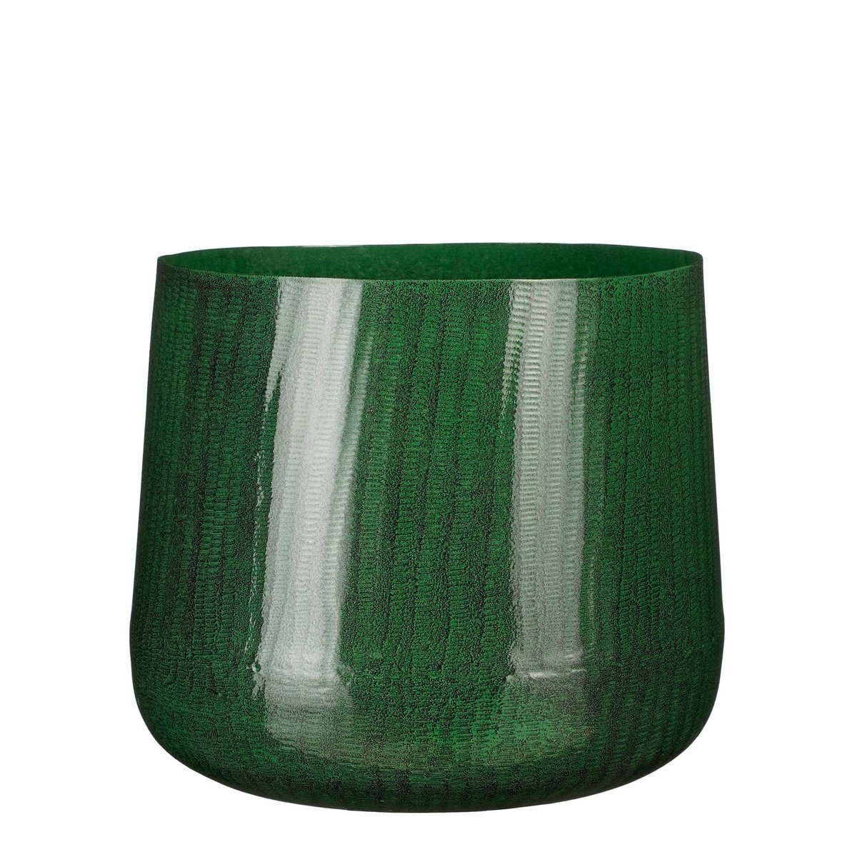 Benson Flowerpot - H24 x Ø26 cm - Metal - Dark green