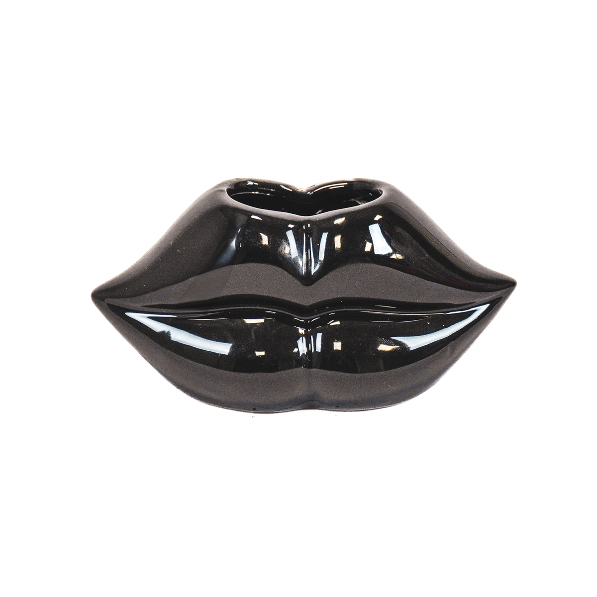 Housevitamin Lips Don't Lie Pot - Black - 15.5x6.5x7.5cm