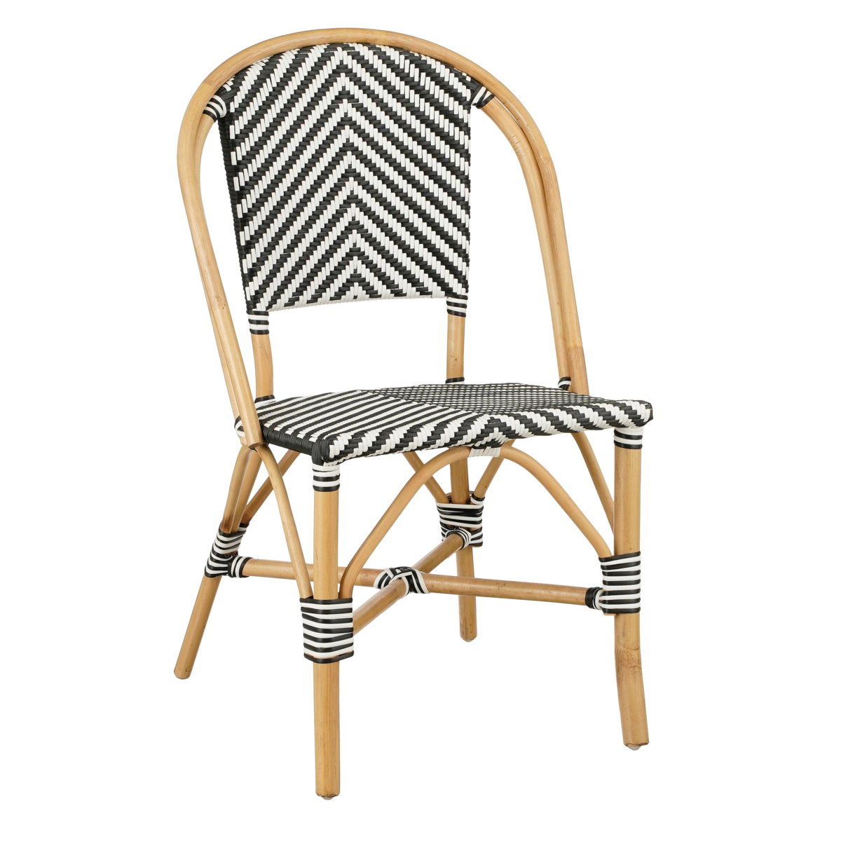 Mandox Bistro chair - L51 x W57 x H90 cm - Rattan - Black, White