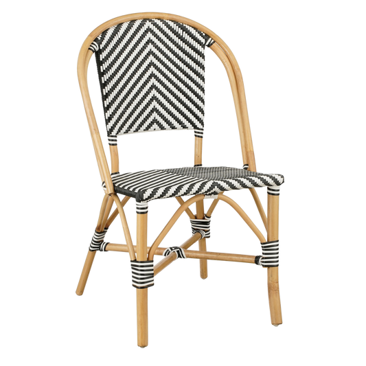 Mandox Bistro chair - L51 x W57 x H90 cm - Rattan - Black, White