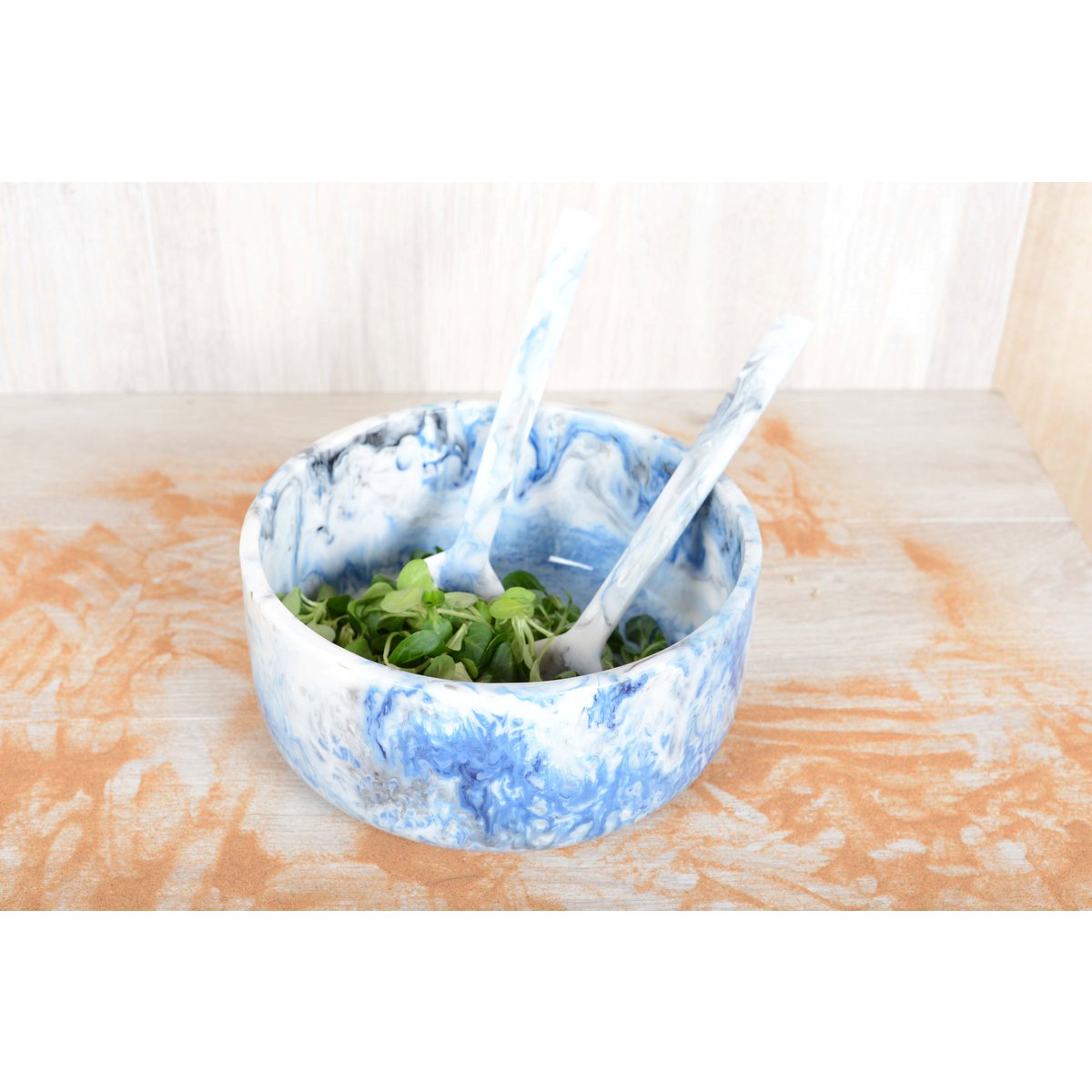 CLOUDY BLUE RESIN SALAD CUTLERY