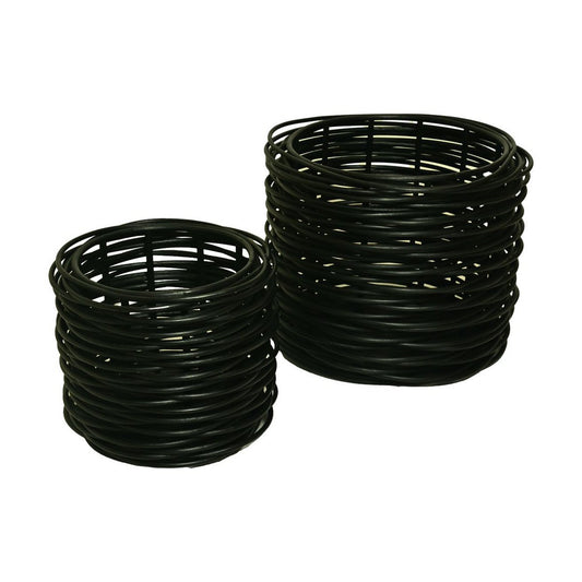 Baskets Set of 2 - ø36x40/ø50x40 - Black - Rattan