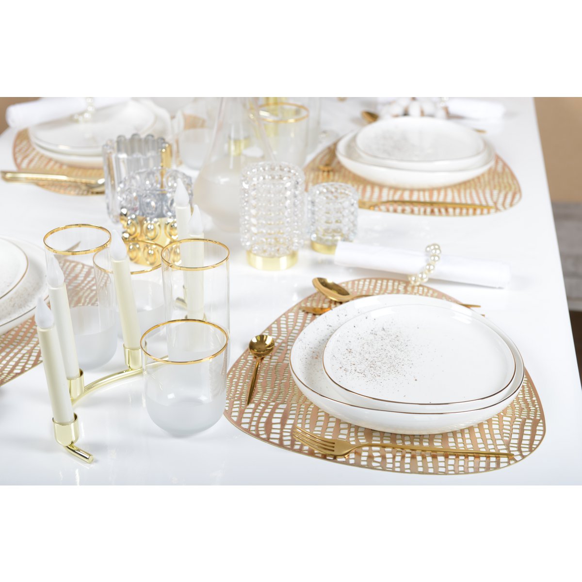 NISH GOLD EDGE LOW WATER GLAZEN - SET VAN 6