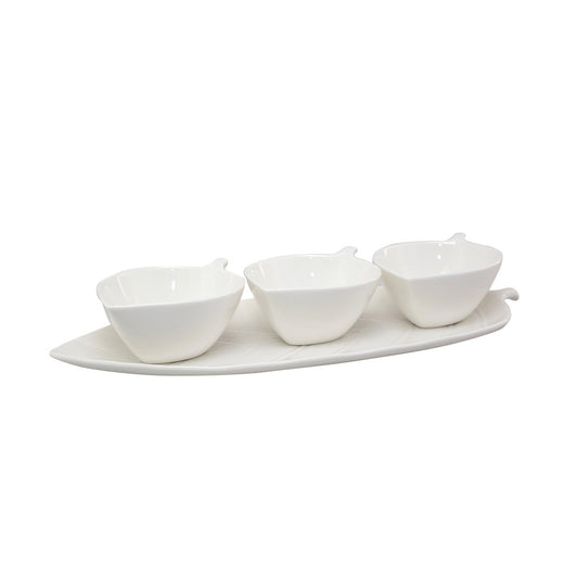 SET OF 3 APPETIZERS LEAF DISH