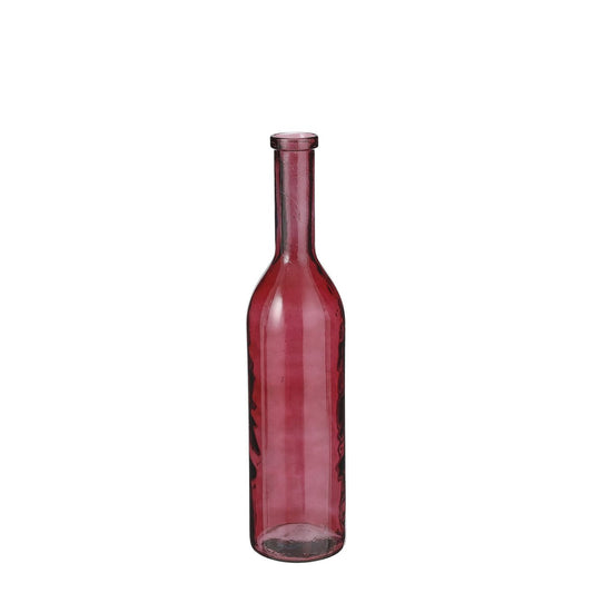 Rioja Fles Vaas - H75 x Ø18 cm - Gerecycled Glas - Bordeaux