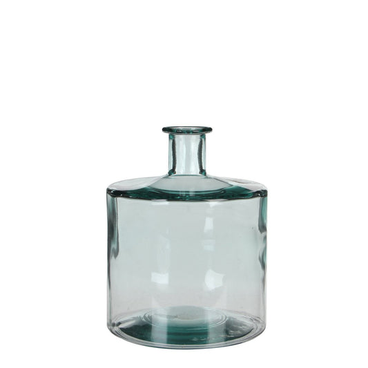 Guan Bottle Vase - H26 x Ø21 cm - Recycled Glass - Transparent