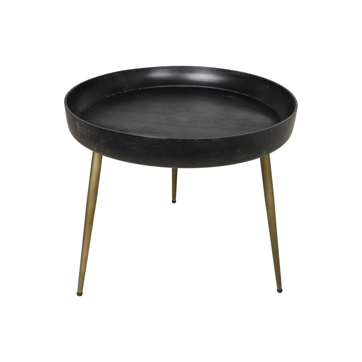 Side table Ventura - ø60 cm - black wash/antique gold