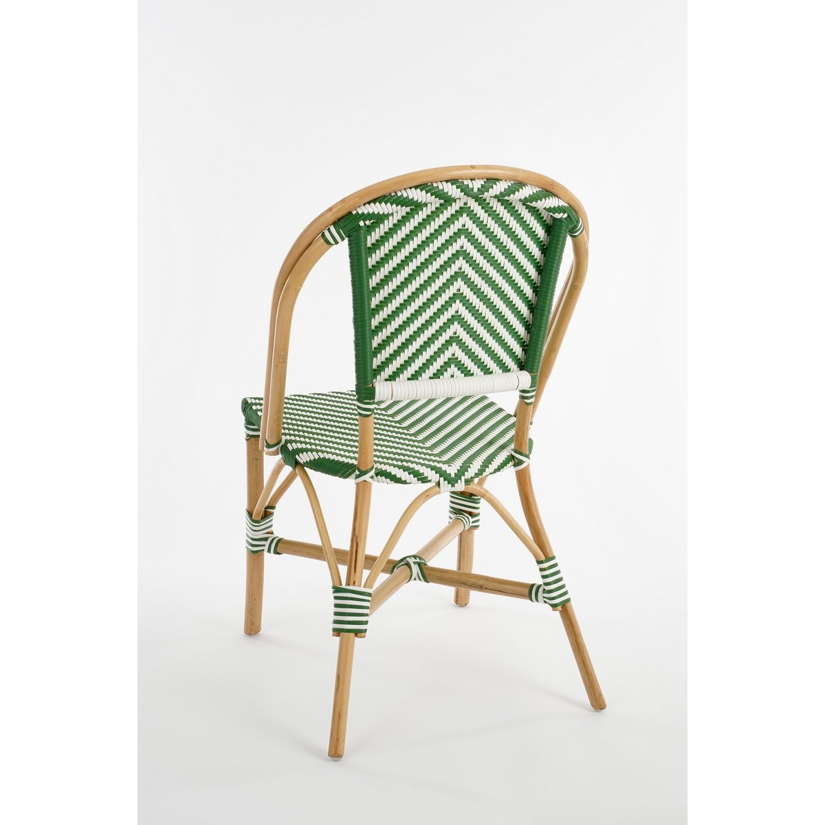 Mandox Bistro chair - L51 x W57 x H90 cm - Rattan - Dark green, White