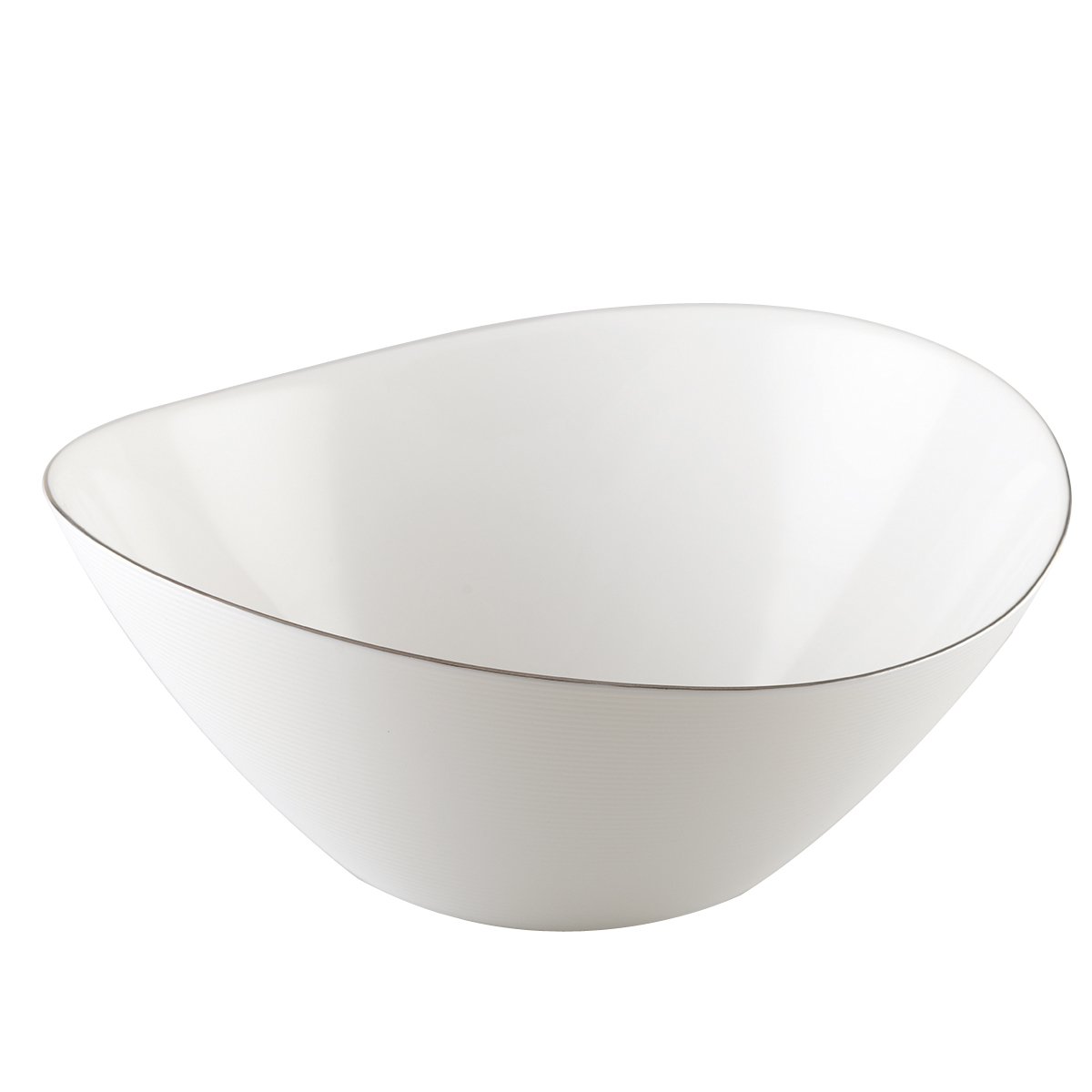 OVAL SALAD BOWL WITH PLATINUM RIM