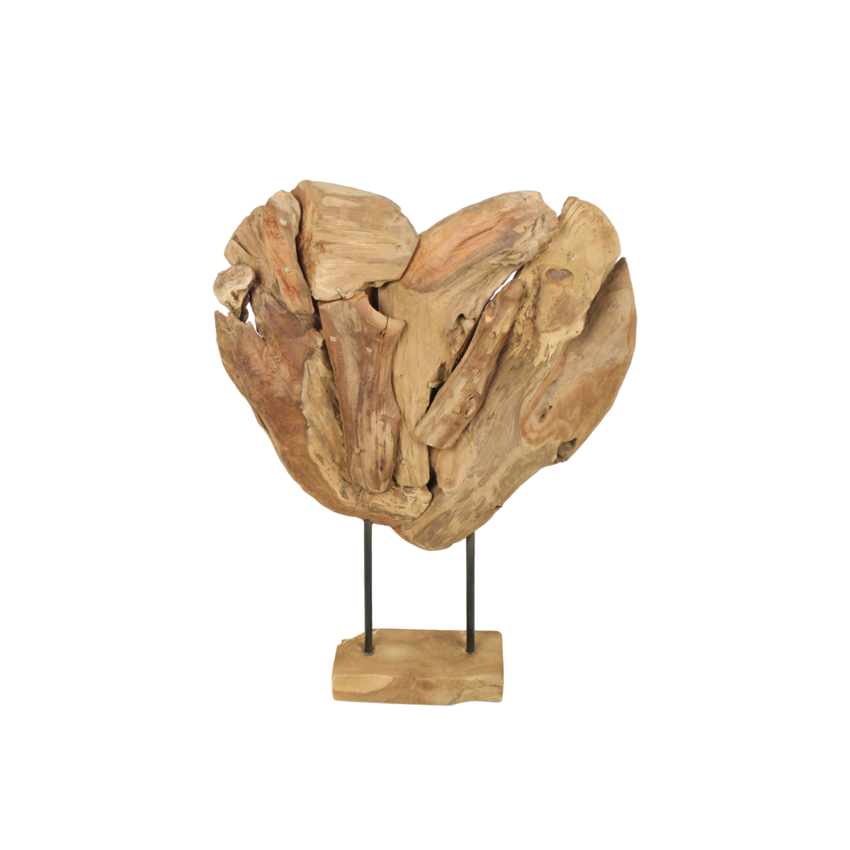 Wooden Heart Sculpture medium - teak