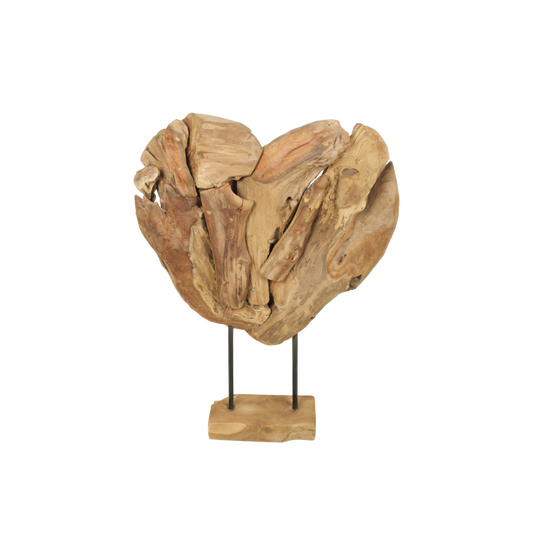 Wooden Heart Sculpture medium - teak