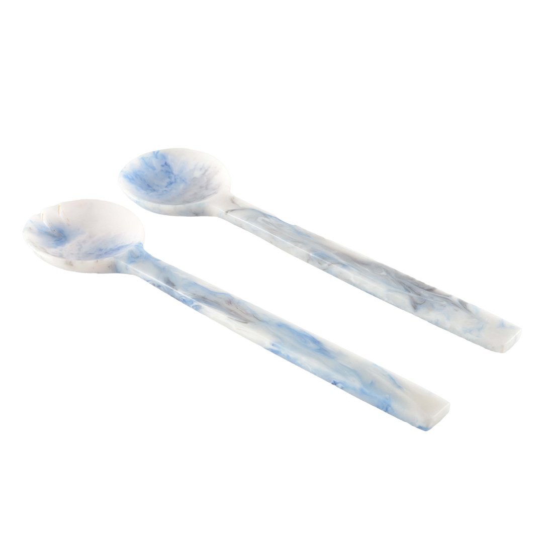 CLOUDY BLUE RESIN SALAD CUTLERY