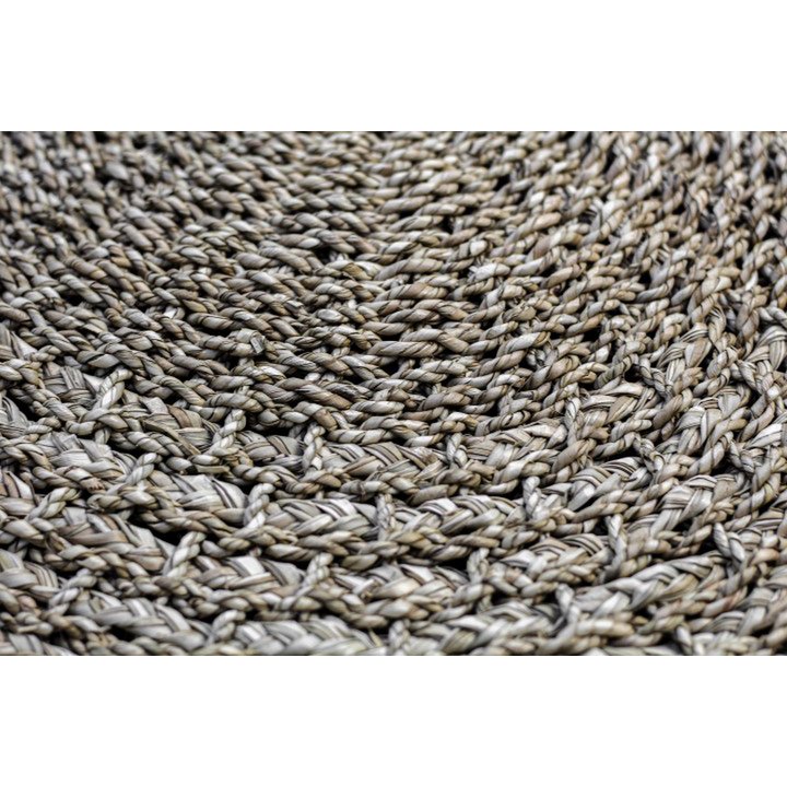 Rug Malibu - ø100 cm - raffia/seagrass - Natural/Black