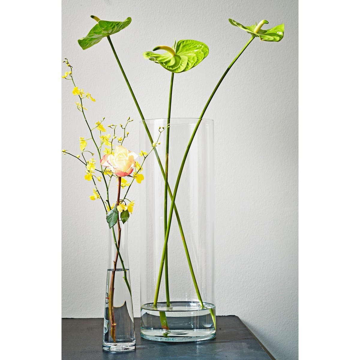 Carly Vase - H48 x Ø19 cm - Cylinder - Transparent