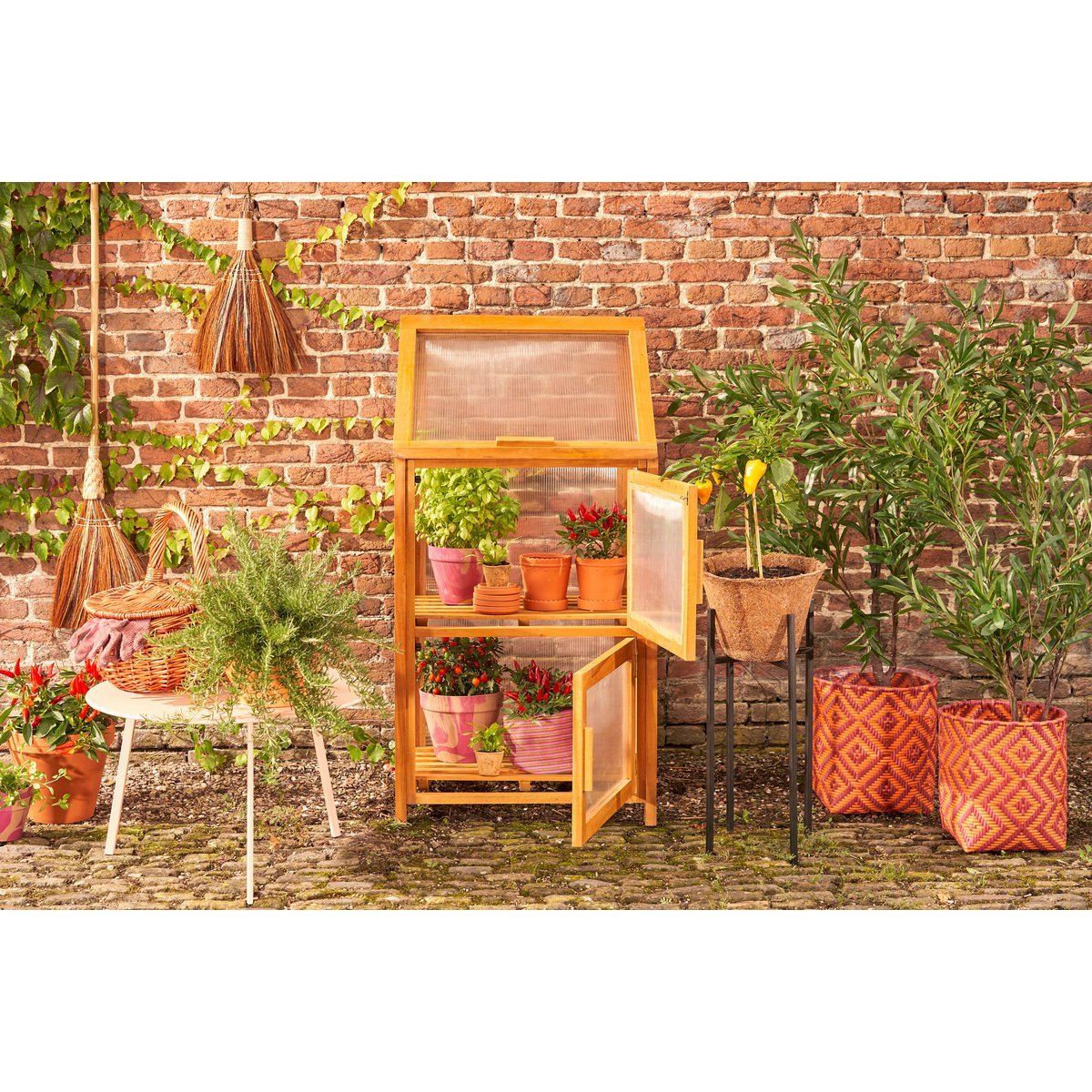 Caminia Greenhouse - L60 x W42 x H115 cm - Mahogany