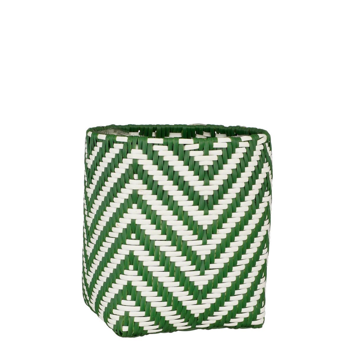 Merlijn Outdoor Plant Basket - Set of 3 - H26 x Ø24 cm - Recycled Plastic - Dark Green, White