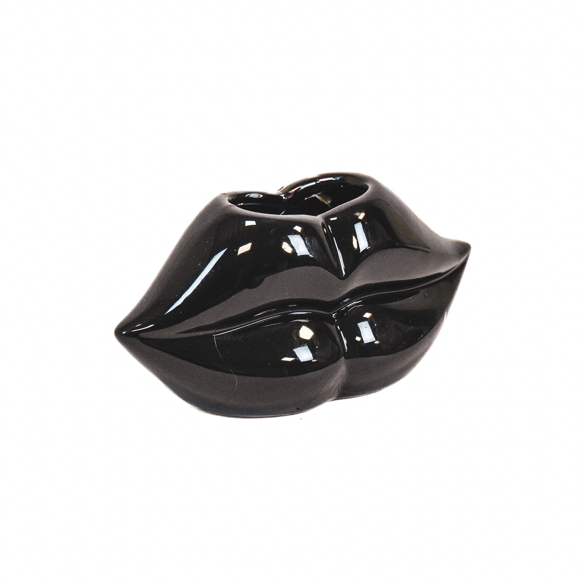 Housevitamin Lips Don't Lie Pot - Black - 15.5x6.5x7.5cm