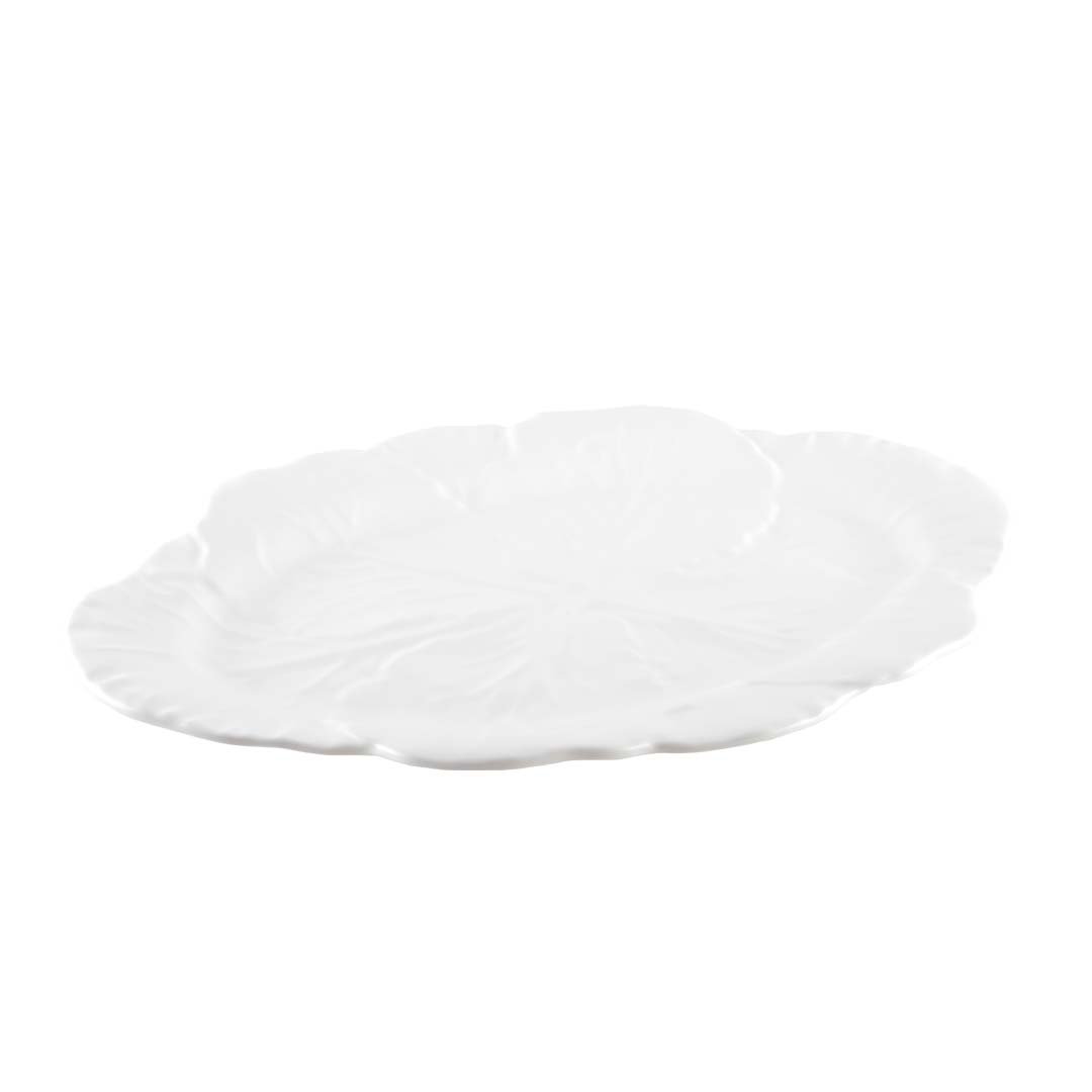 WHITE OVAL MELAMINE TRAY 50X40X2CM