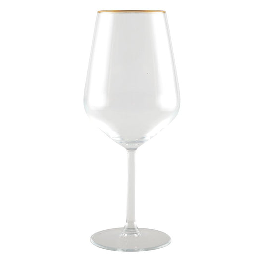 WINE GLASSES WITH MATT GOLD RIM - SET OF 6