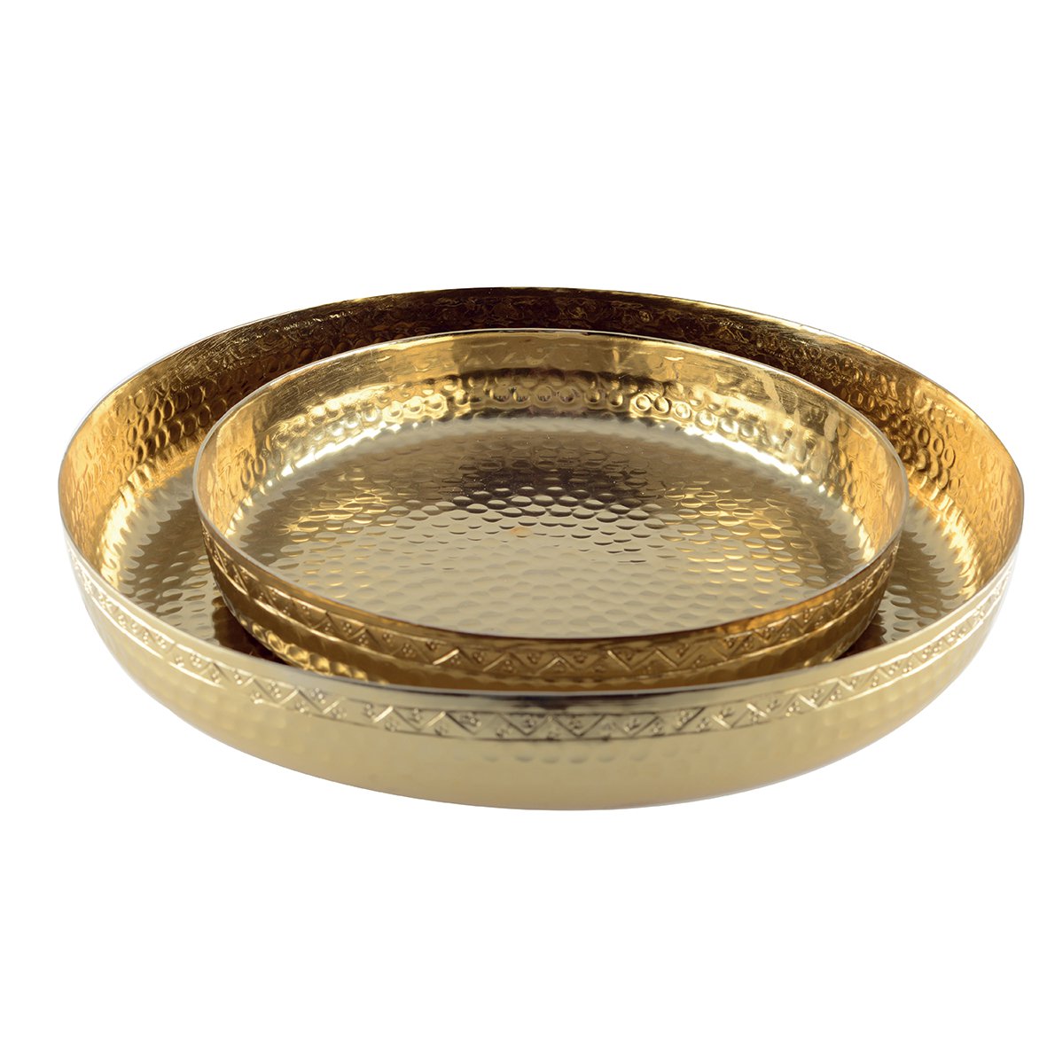 GOLD ROUND TRAY 30.5CM