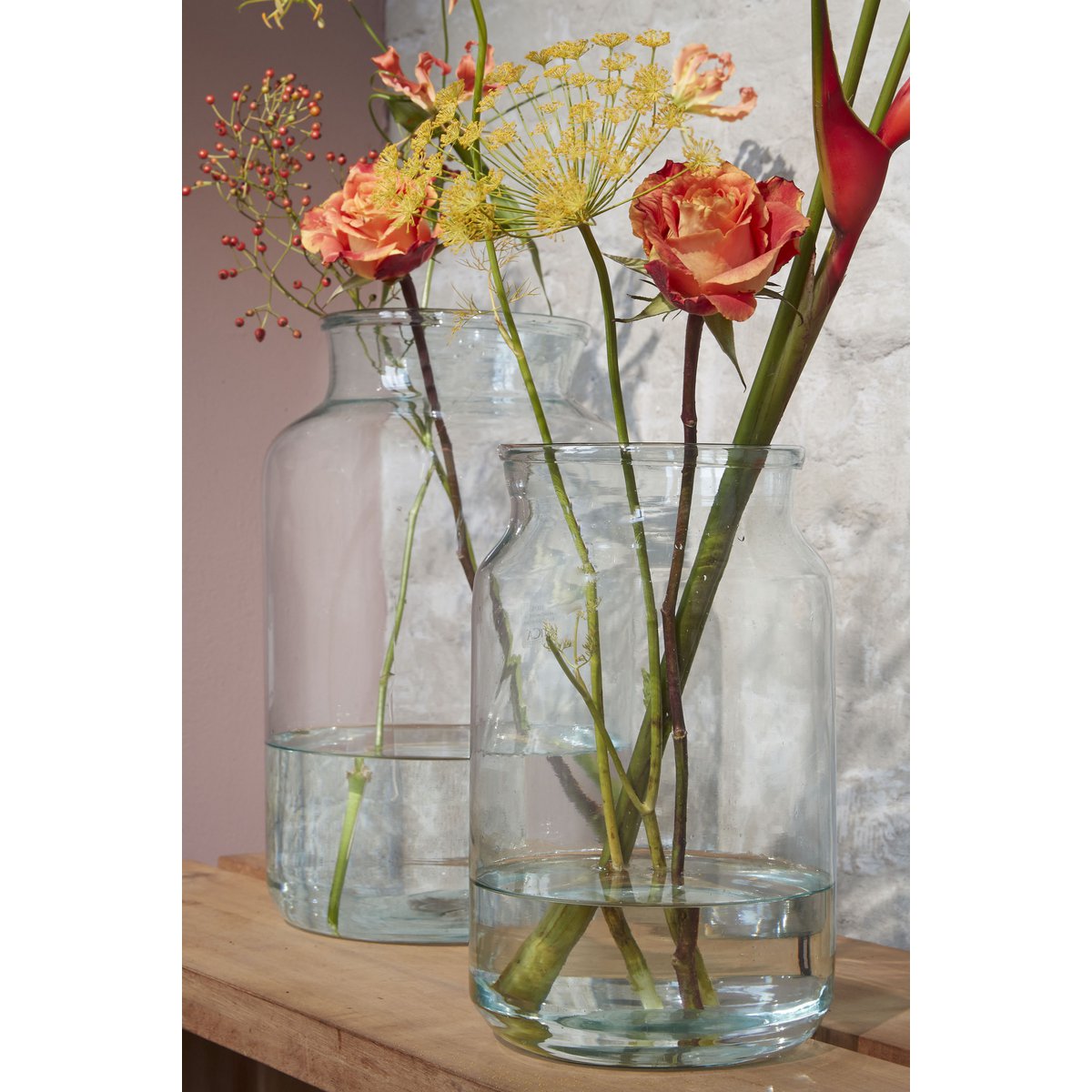 Vienne Vase - H40 x Ø23 cm - Recycled Glass - Transparent